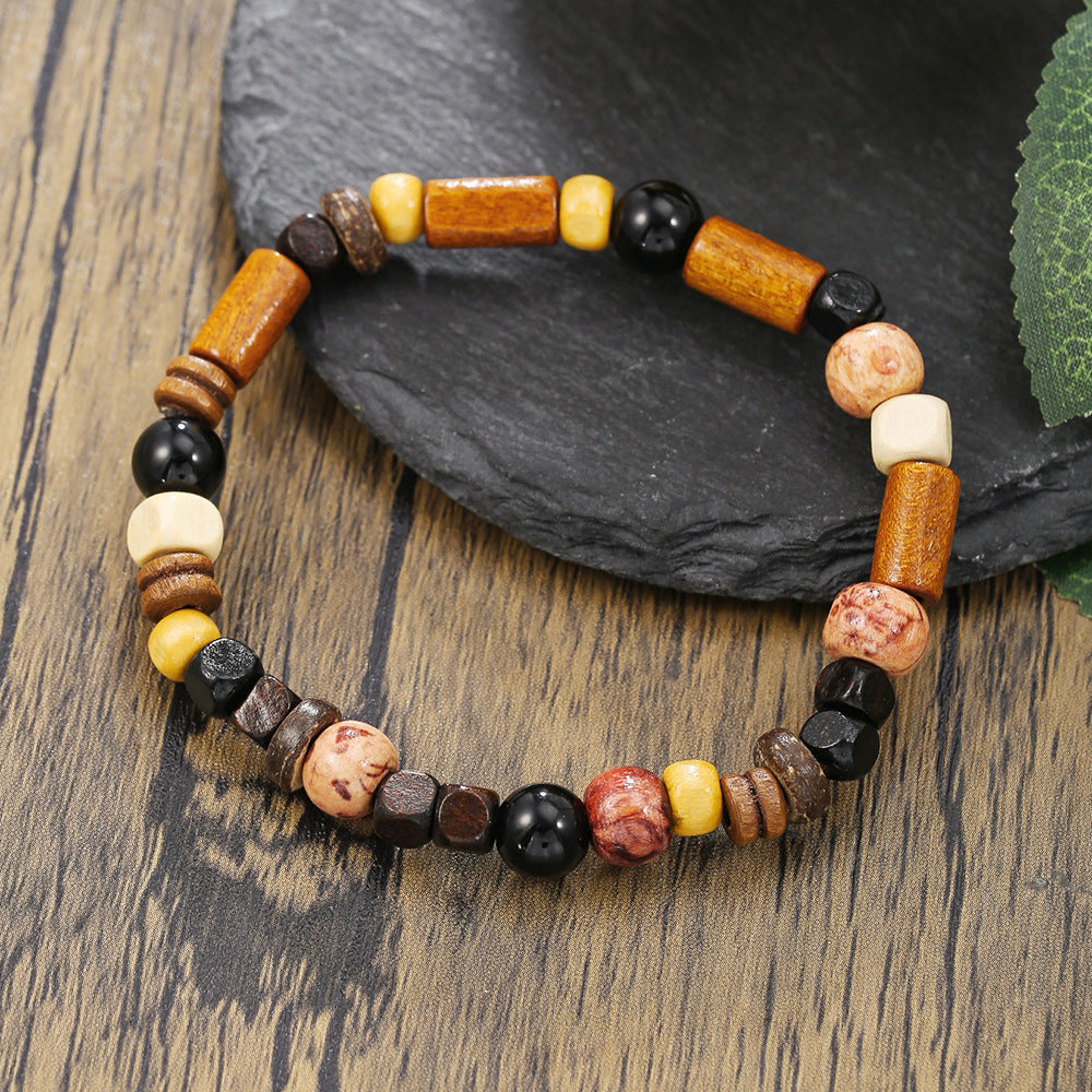 Wholesale simple turquoise wooden bead bracelet